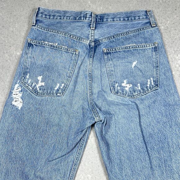 AGOLDE 90's Mid Rise Loose Fit Jeans Fall Out Size 27 Distressed Medium Wash - Picture 11 of 15